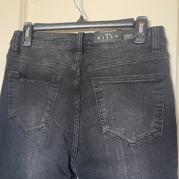 NWT Risen Jeans High Rise Vintage Washed Skinny Jeans Black 9/29 - Picture 3 of 5